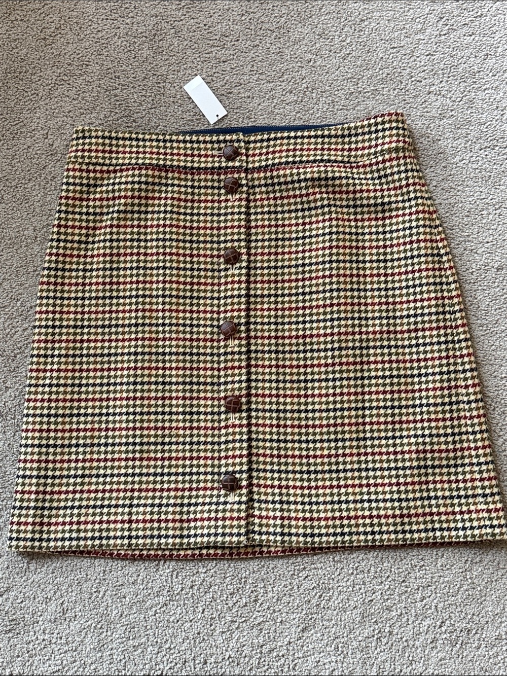 Talbots Multicolor Houndstooth Button-Front Mini Skirt! - Picture 10 of 11